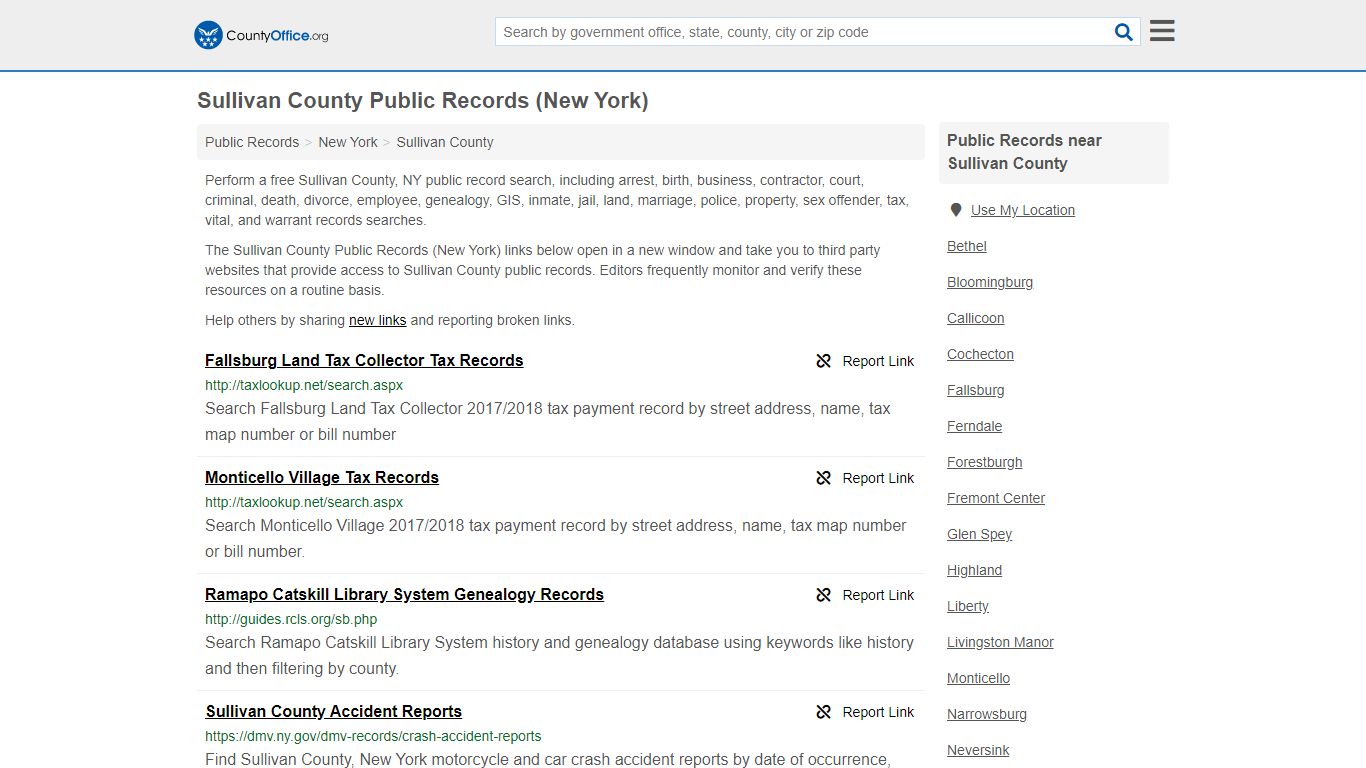 Public Records - Sullivan County, NY (Business, Criminal ...